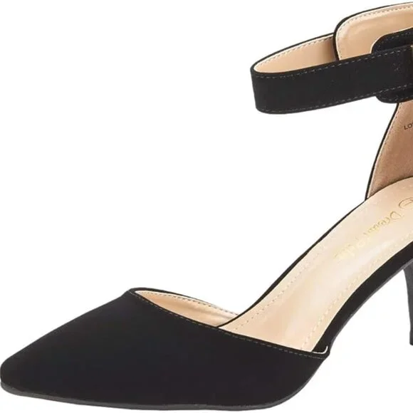 DREAM PAIRS Kitten Heel Low Heel for Women Closed Pointed Toe Pumps - Picture 3 of 3